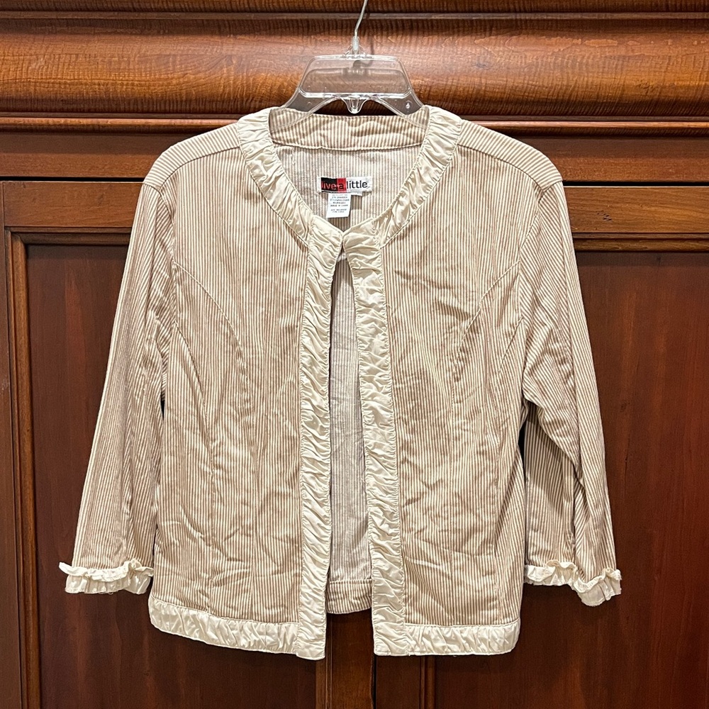 Live a Little Cream Ruffle Blazer